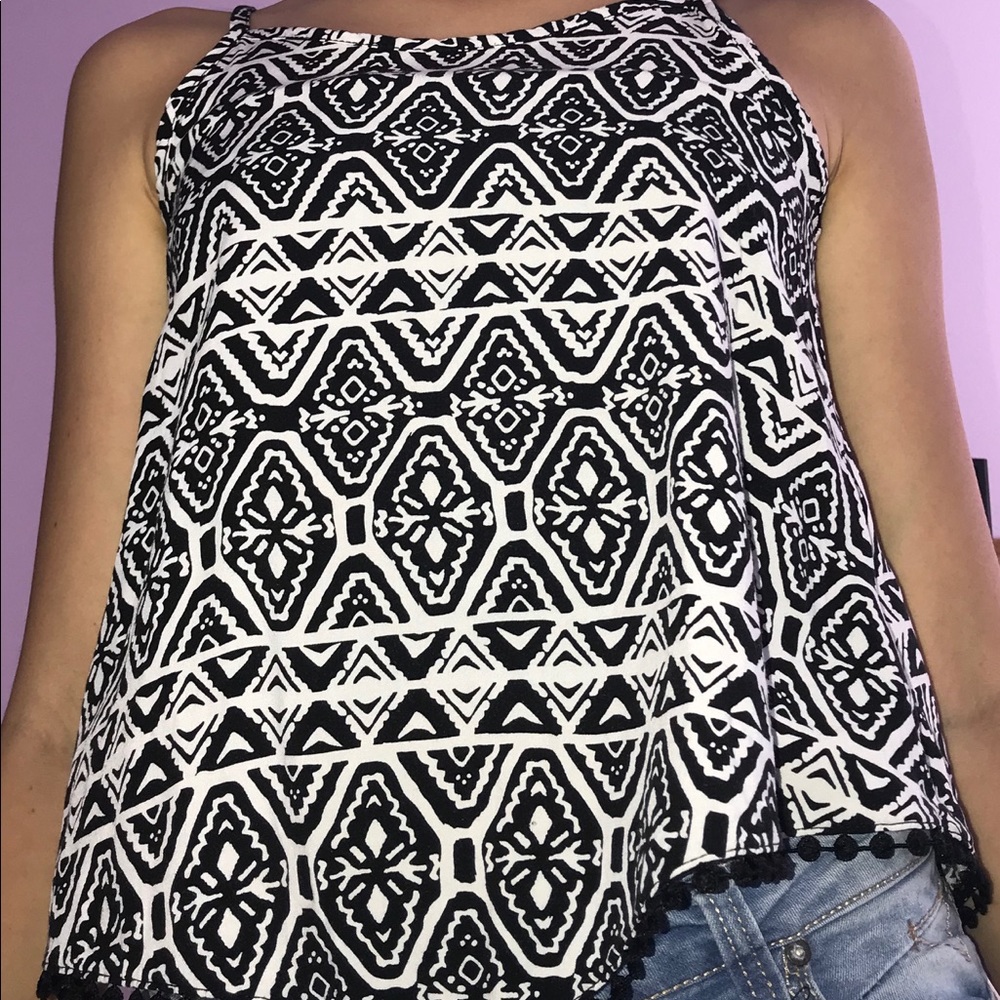 spaghetti strap white and black